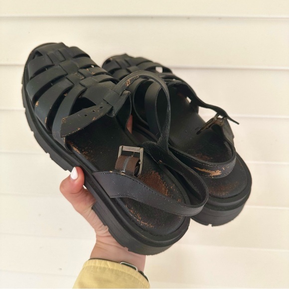 Vegan Leather Cage Sandals - Picture 1 of 5